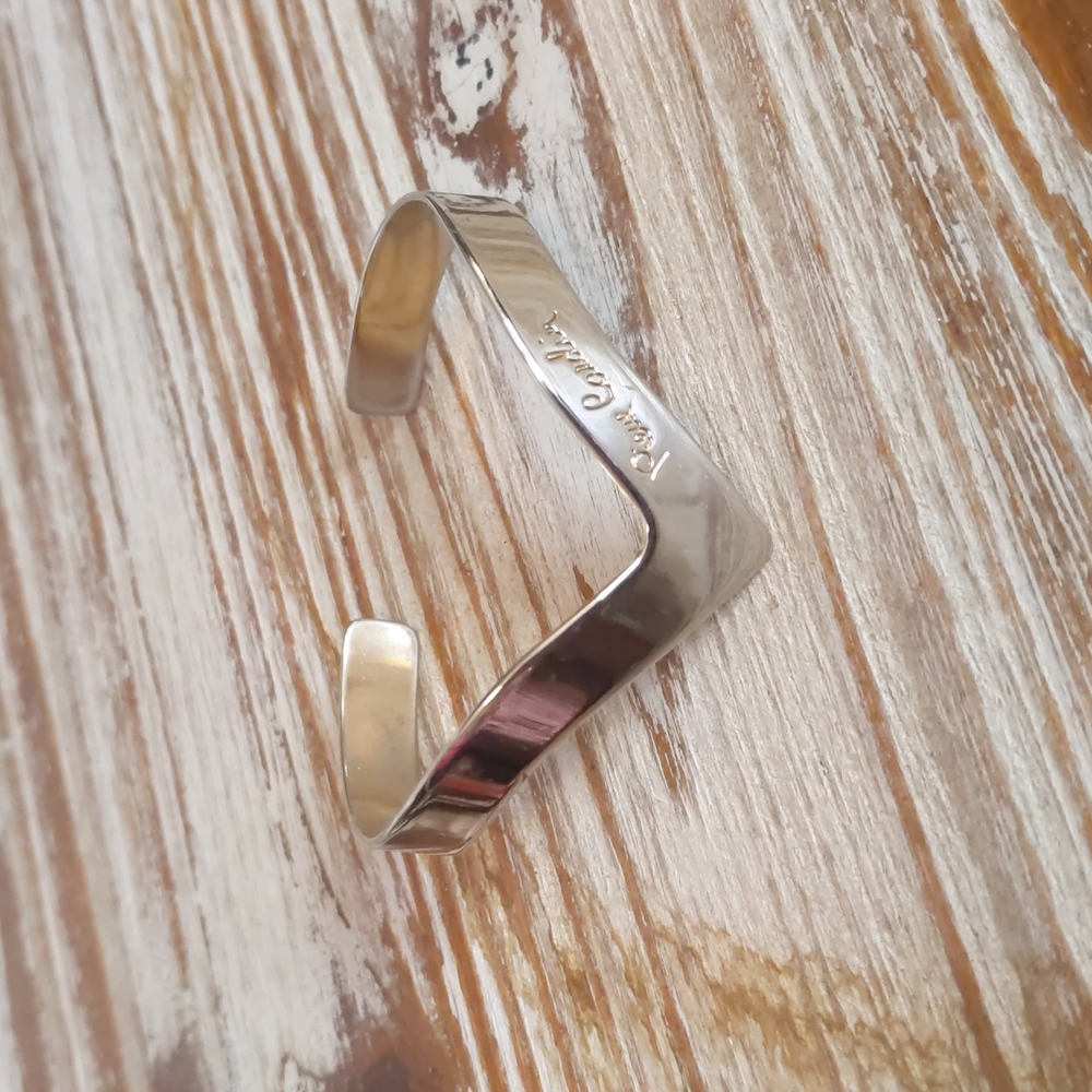 Stunning! Vintage Circa 70s Chevron Pierre Cardin Gold Plated Cuff Bracelet